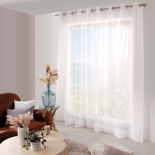 Voilage uni brodé Cornely - Blanc