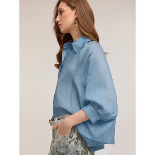 Motivi - Camicia over misto lyocell - Azzurro