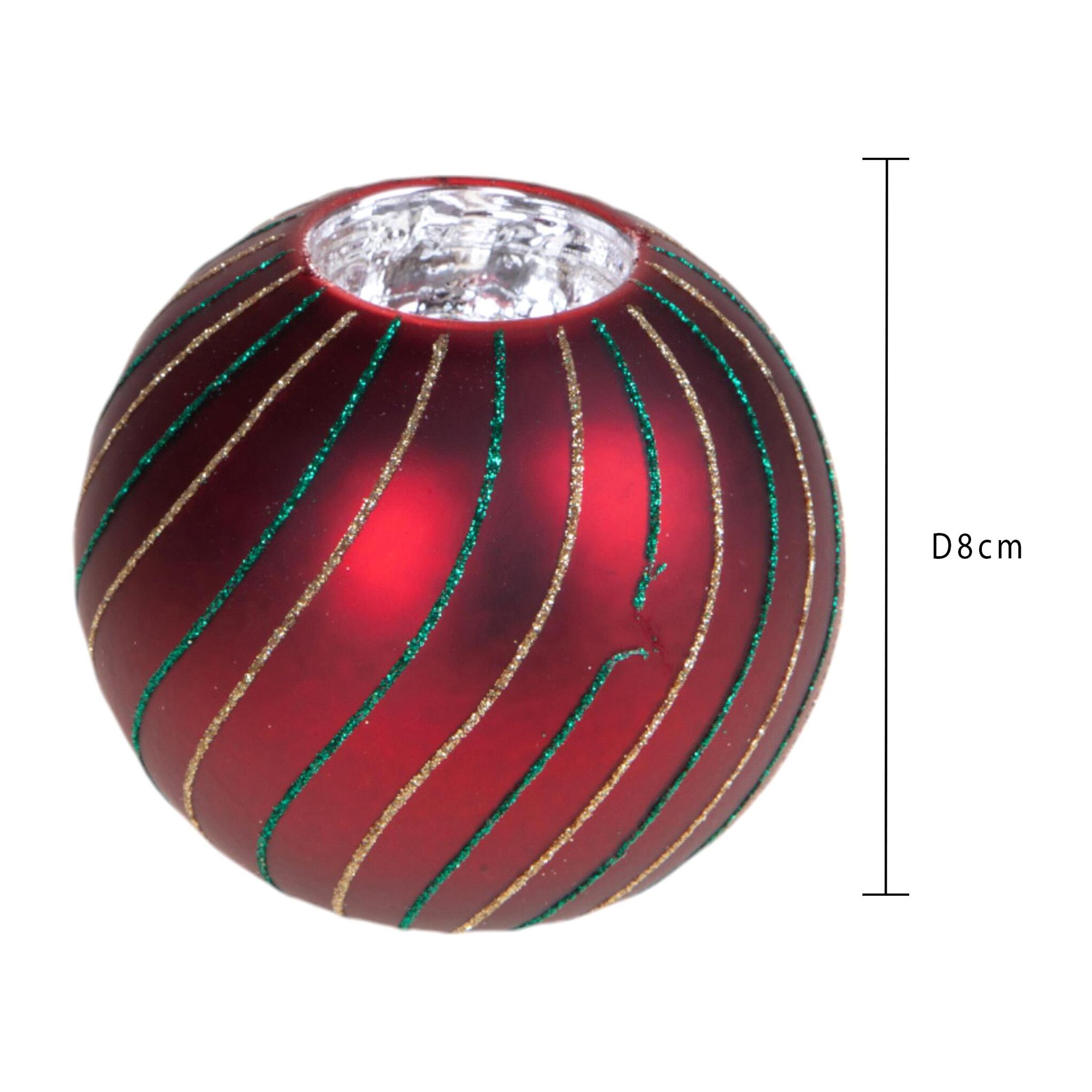Portacandelasfera natale - Pezzi 6 - ROSSO - Bianchi Dino SpA