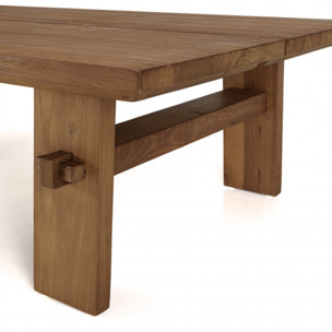 ALIDA - Table basse rectangulaire 140x70cm en bois de teck recyclé