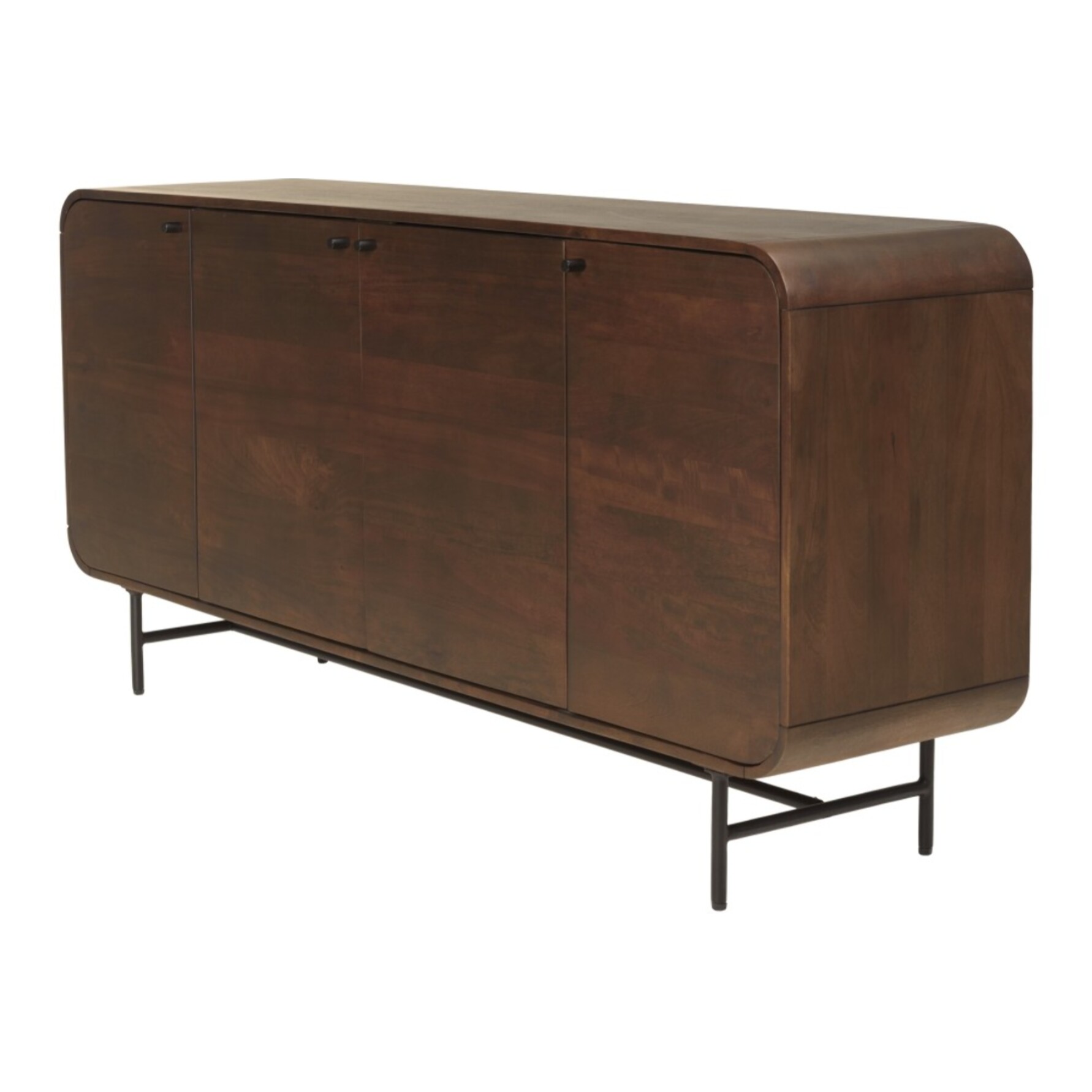 ALIX - Buffet design bois foncé et métal noir 4 portes ALIX