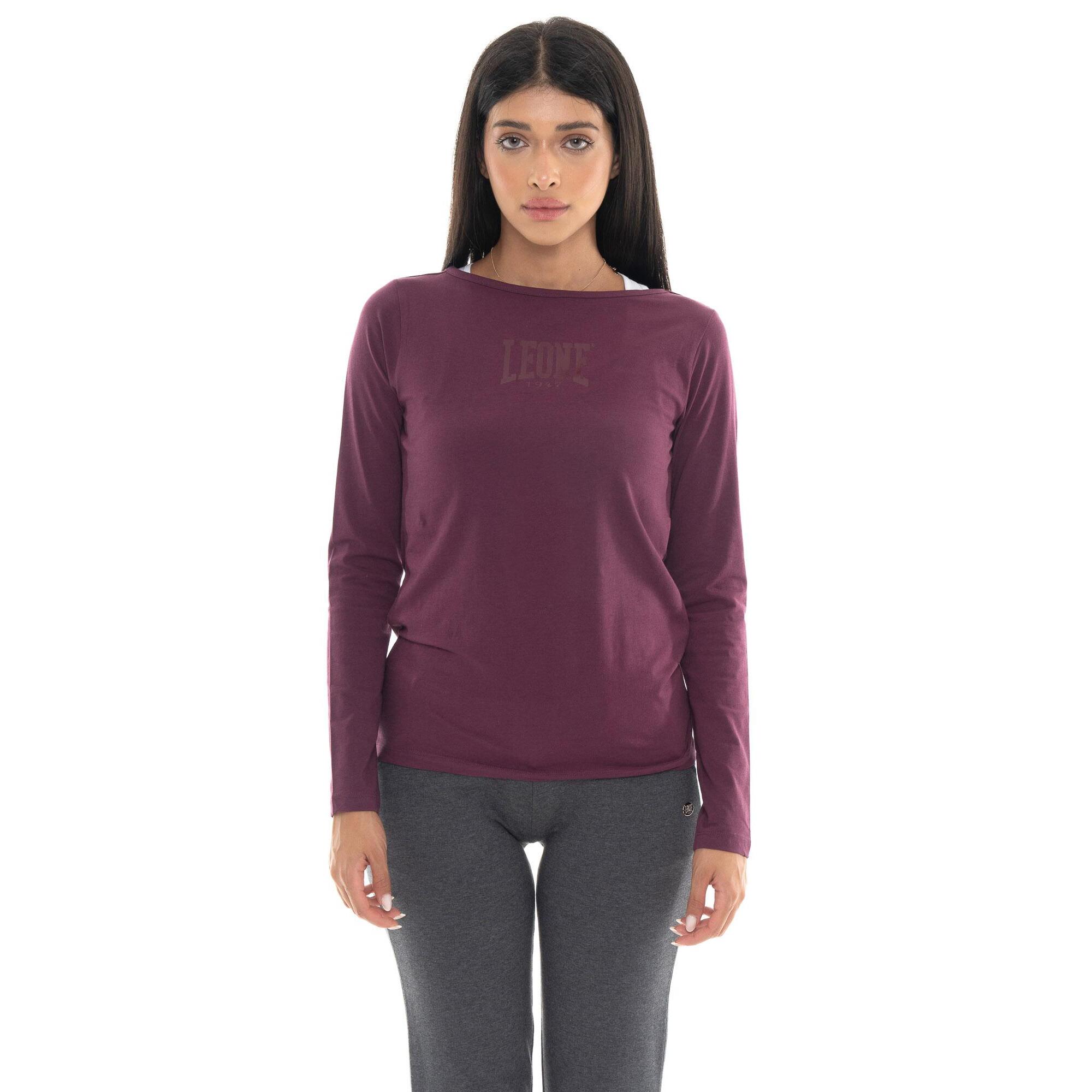 T-shirt donna a manica lunga con stampa Leone 1947 Never Without