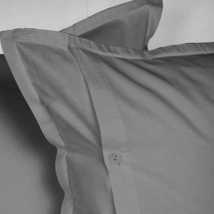 UNO CASA DESIGN Completo Lenzuola in Puro Cotone Garment Washed_No-Stiro_singolo_grigio-scuro