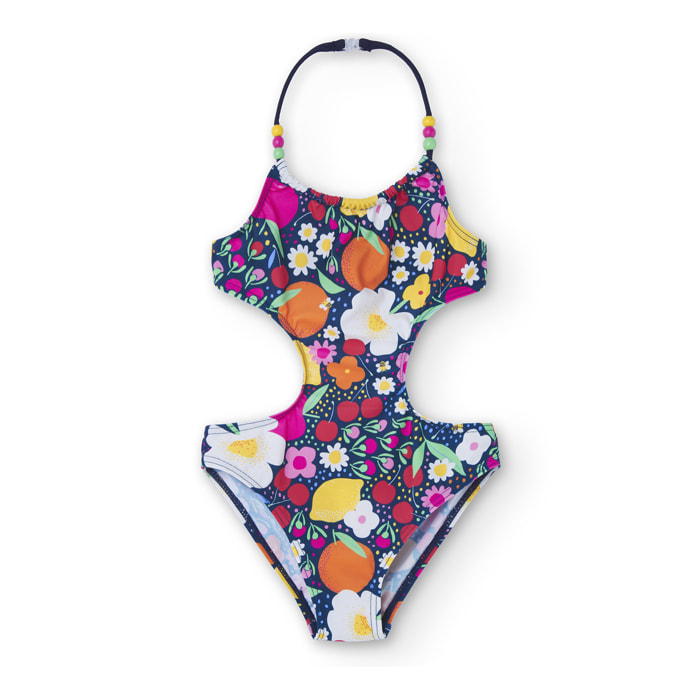 Bañador estampado con frutas de color fucsia, Bañador, niña