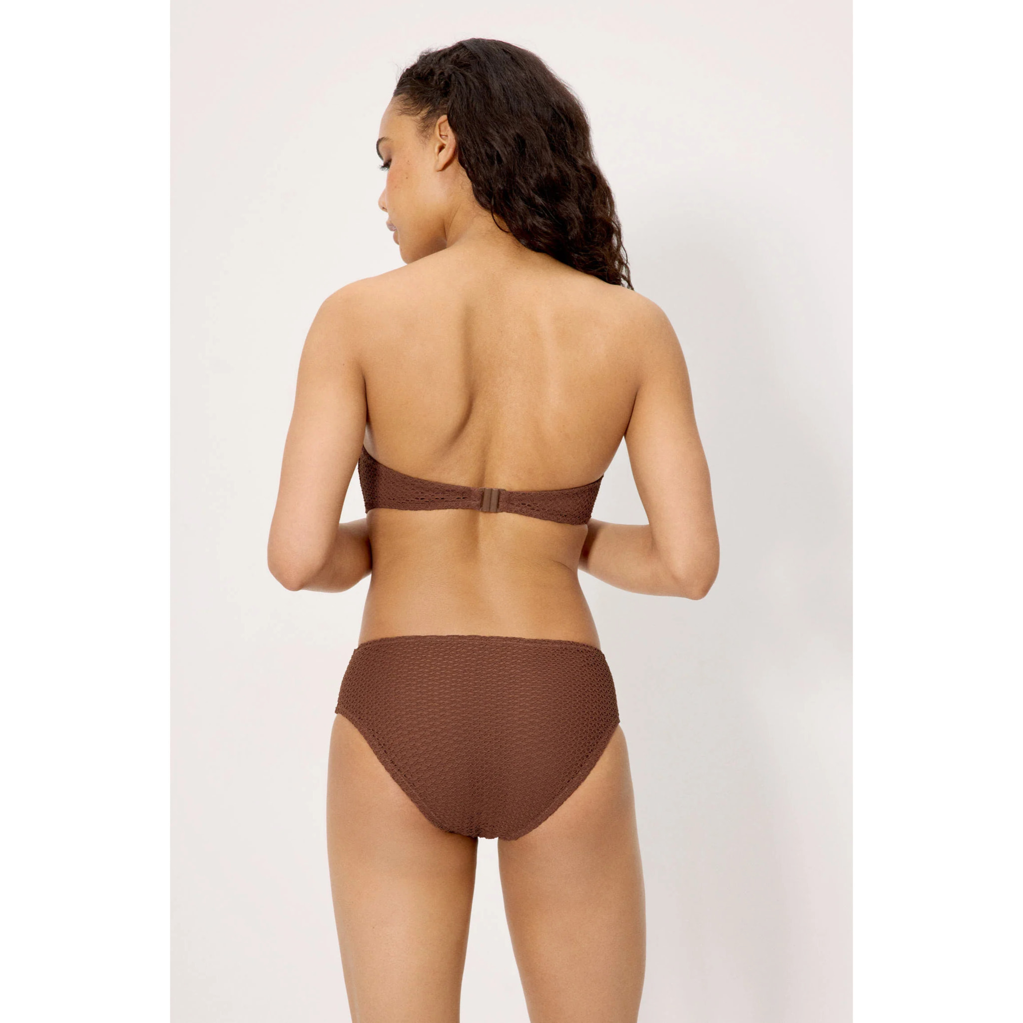 Slip bikini midi modellante Marrone