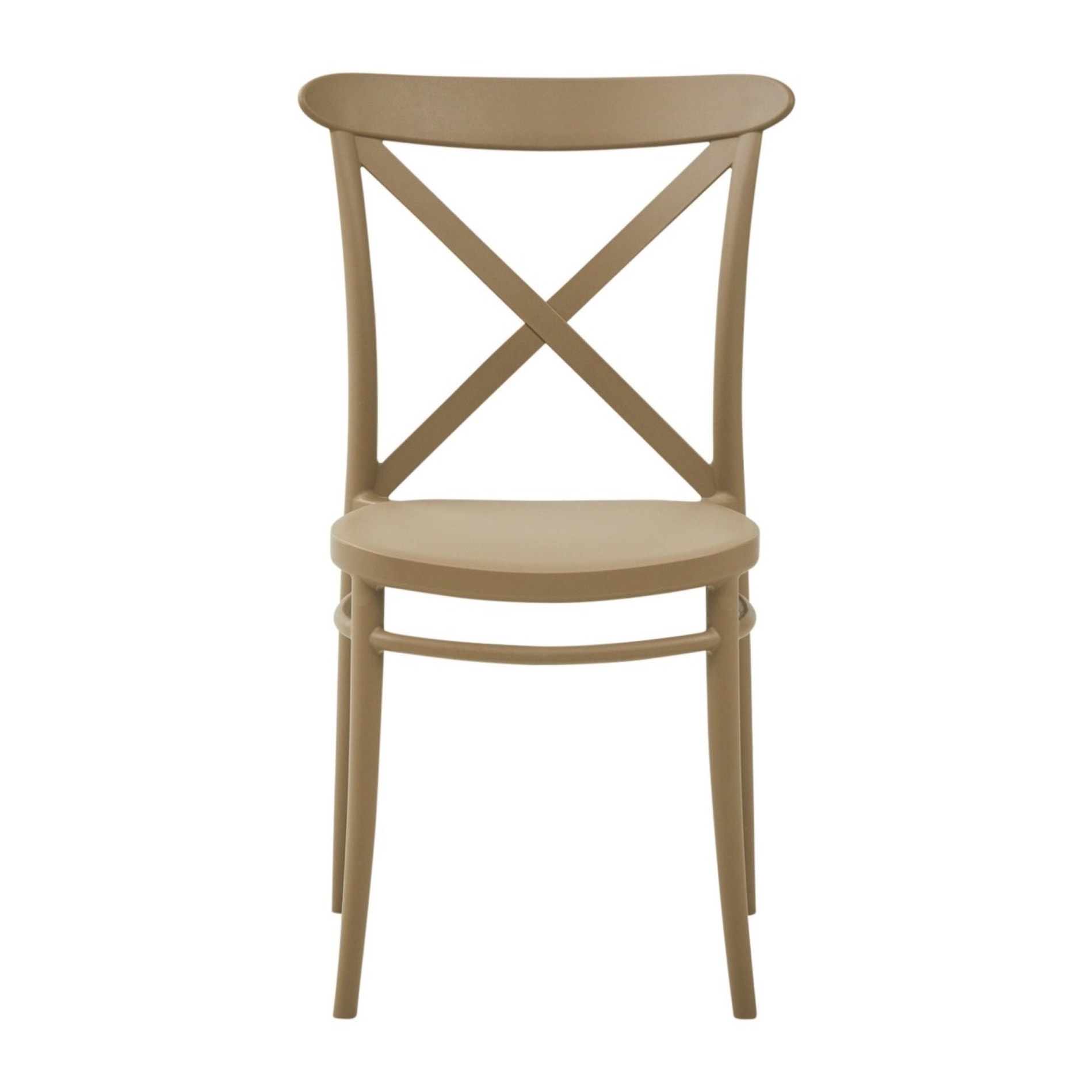 Set di 2 sedie ROTTERDAM in polipropilene tortora, impilabili