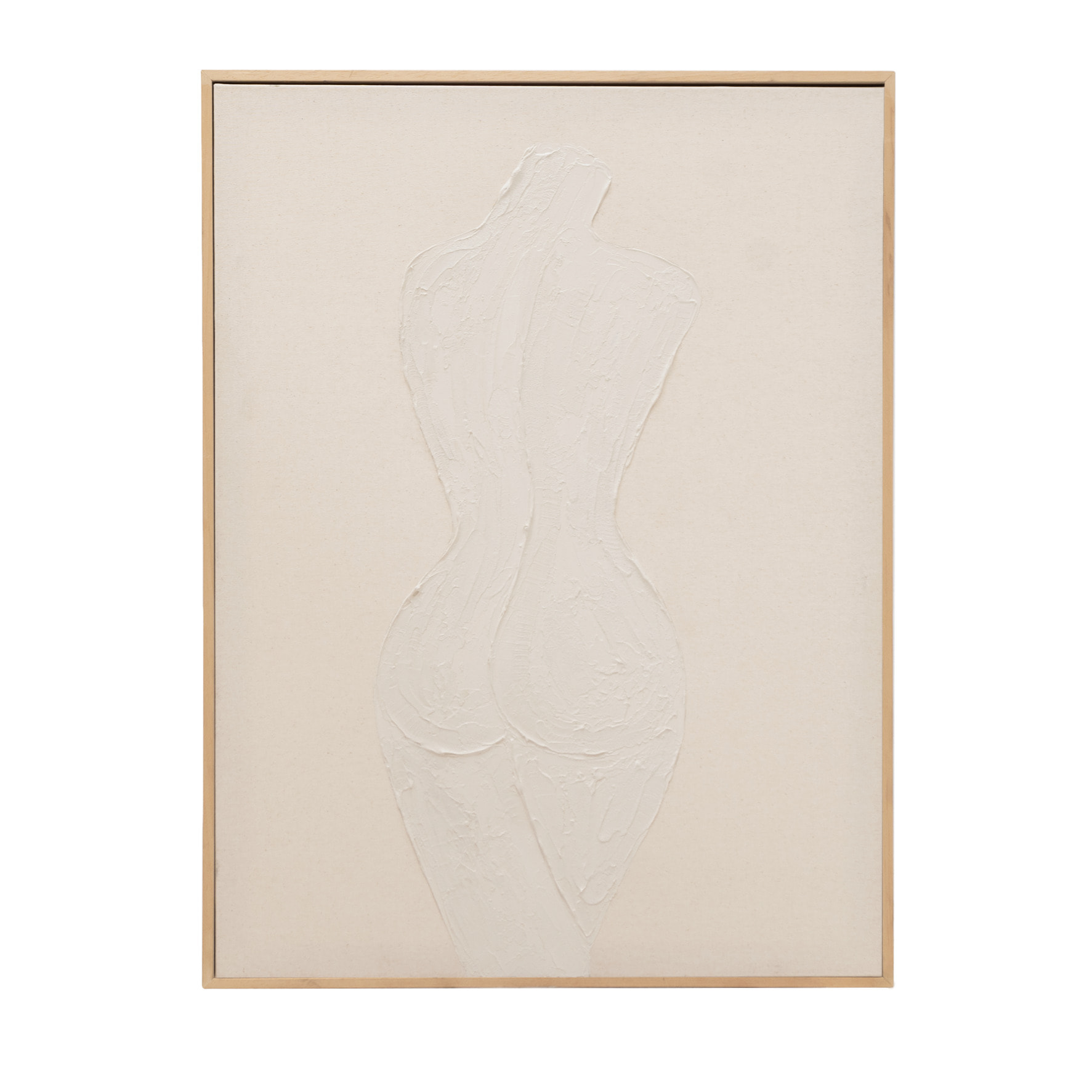 Tableau beige décoratif sur toile de coton avec cadre en bois peint à la main à la peinture à l'huile en différentes tailles