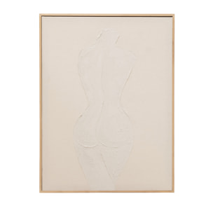 Tableau beige décoratif sur toile de coton avec cadre en bois peint à la main à la peinture à l'huile en différentes tailles