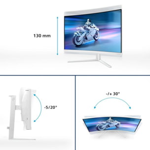 Ecran PC Gamer PHILIPS Evnia 27M2C5501 27" Incurvé QHD 180Hz Fast VA HDR10 Ambiglow