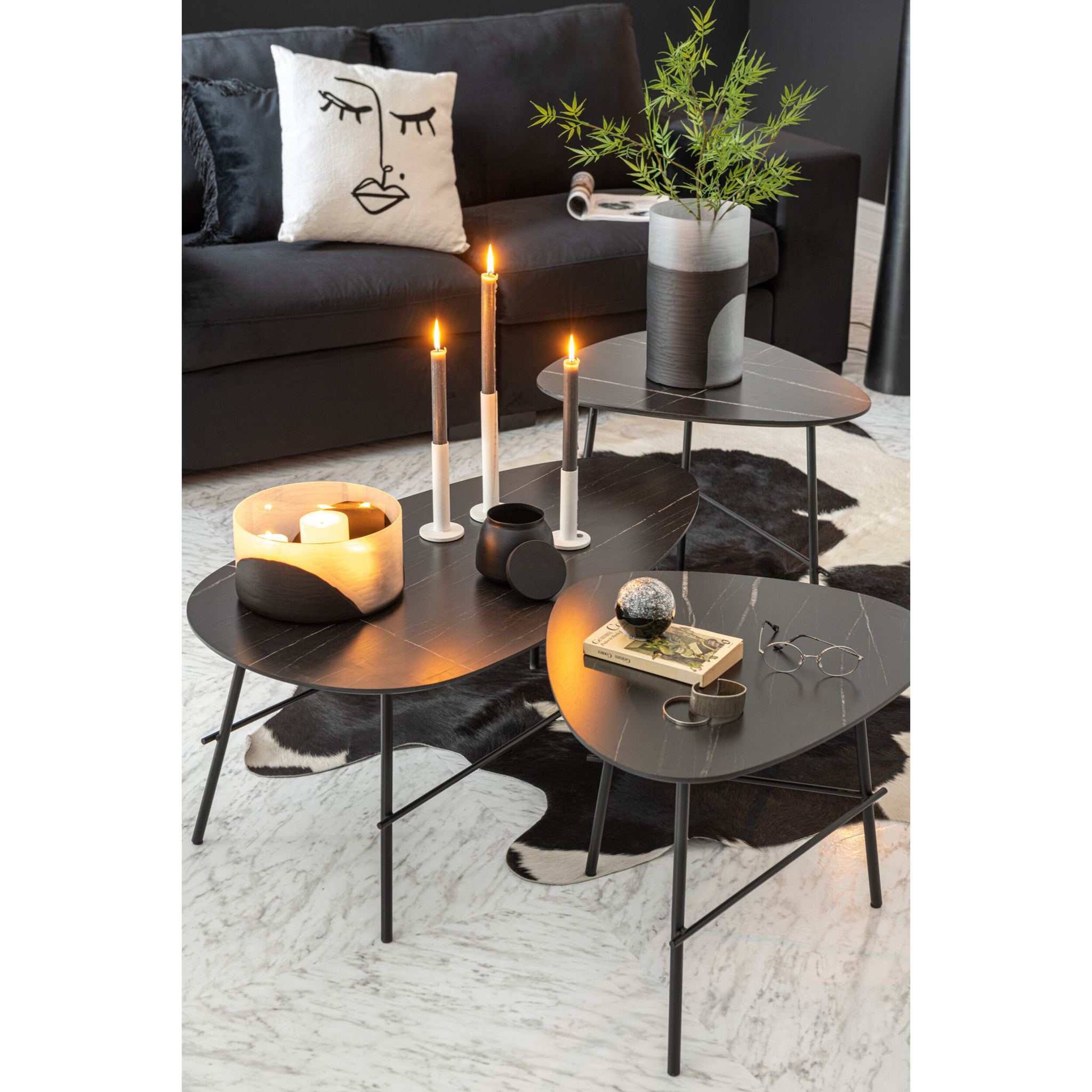 J-Line photophore Circulo Plat - verre - noir/transparent