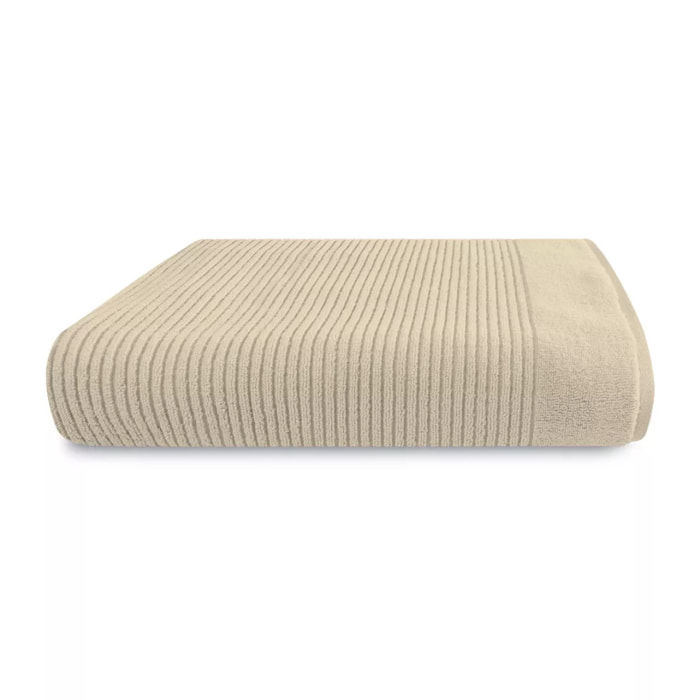 Drap de douche pur coton 575 g/m² uni beige Vitae stone