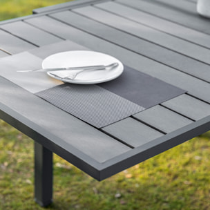 Mesa de Jardín Extensible de Aluminio para 4-6 Personas de Patio 90-180x90x73cm