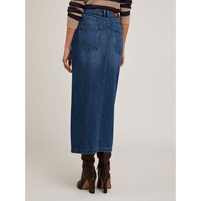 Motivi - Gonna longuette in denim - Blu