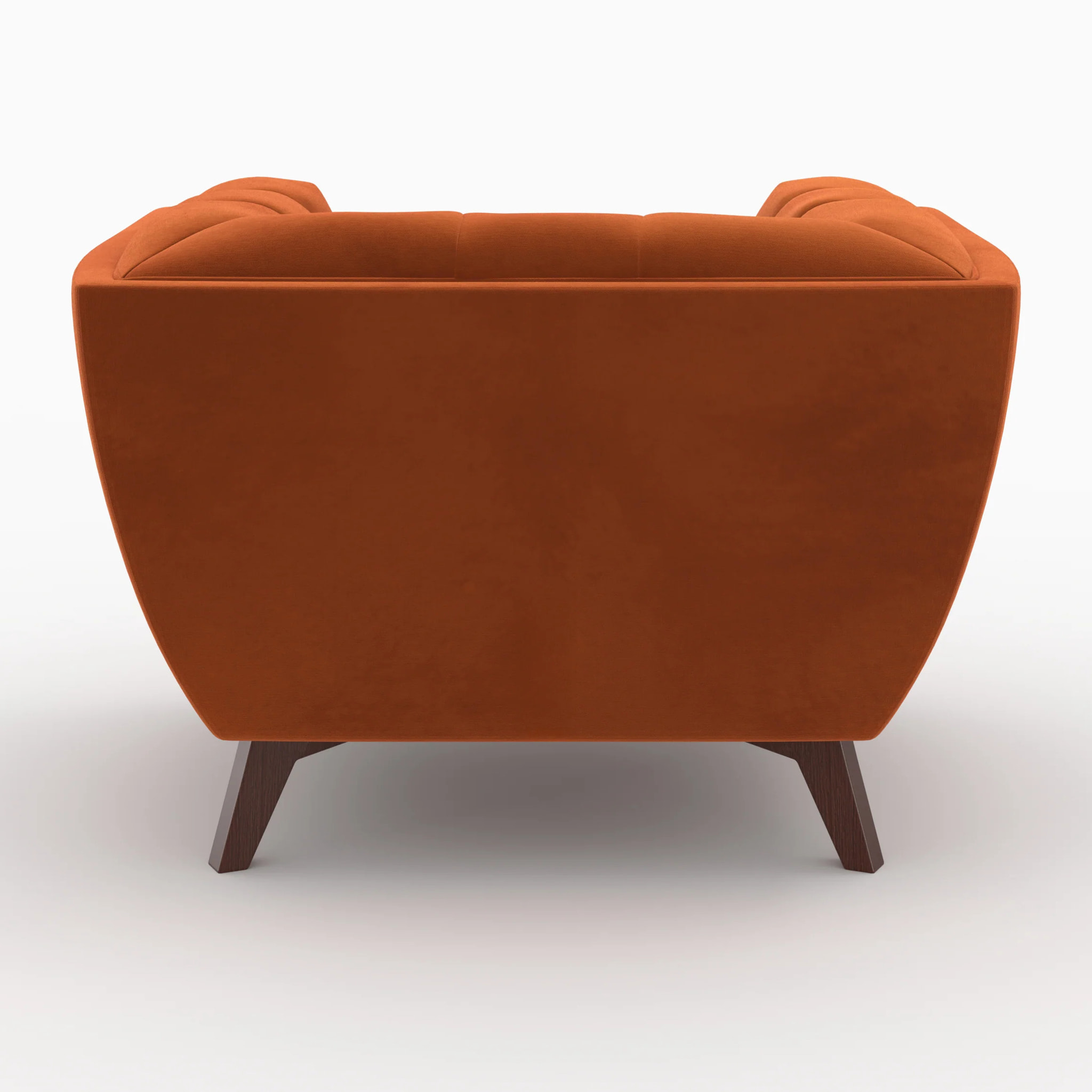 Ensemble canapé et fauteuil en velours orange 4 places - Mona