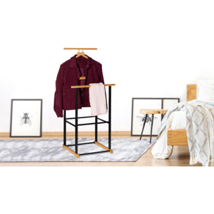 Valet de chambre double portant naturel et noir