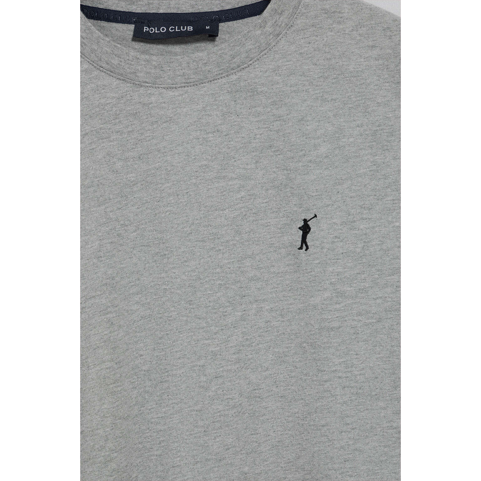 Maglietta grigio vigorè a girocollo e logo Rigby Go ricamato