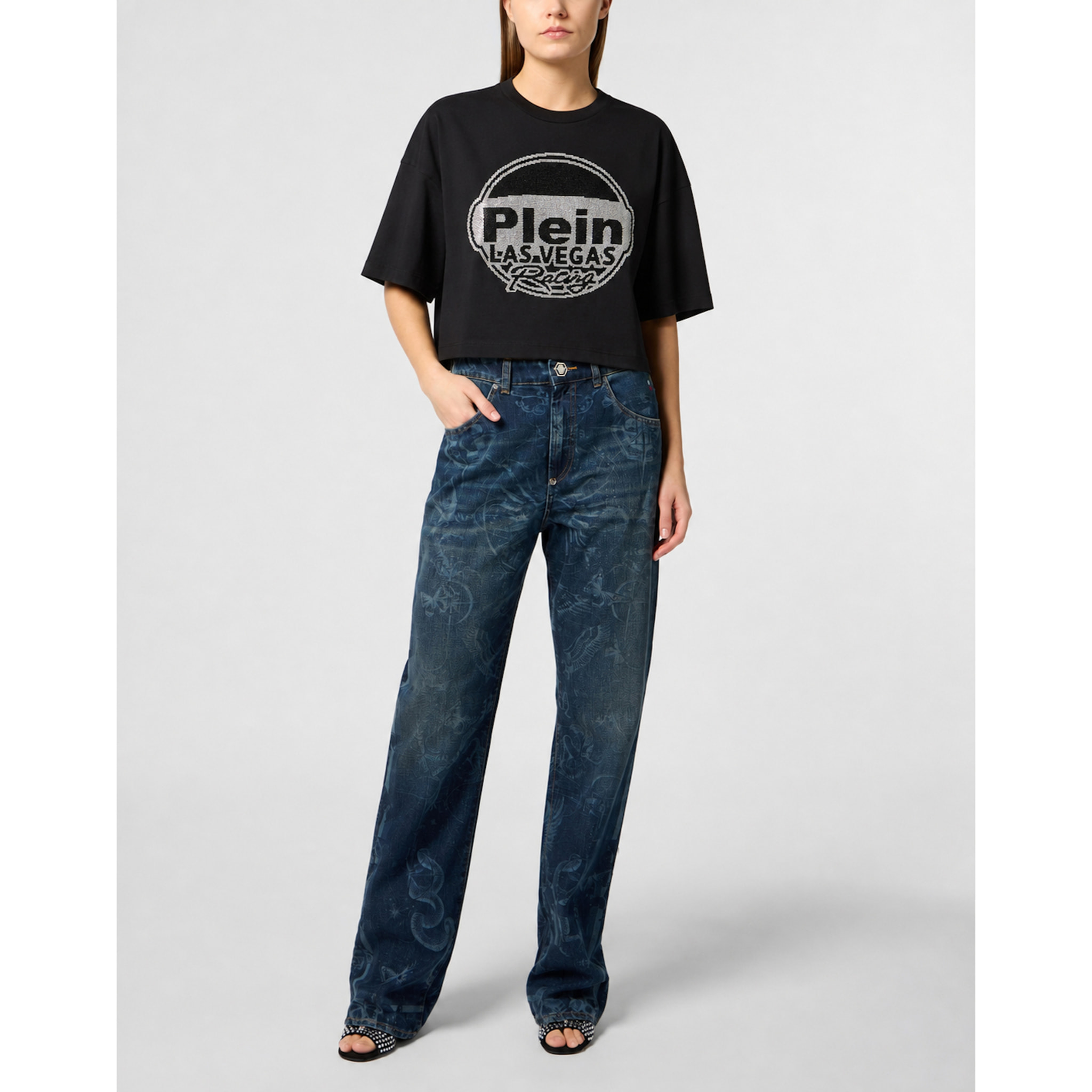 PHILIPP PLEIN T-shirt girocollo a maniche corte RACING