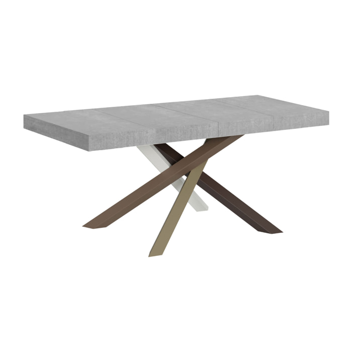 Table extensible 90x130/234 cm Volantis Premium Gris Béton cadre 4/C