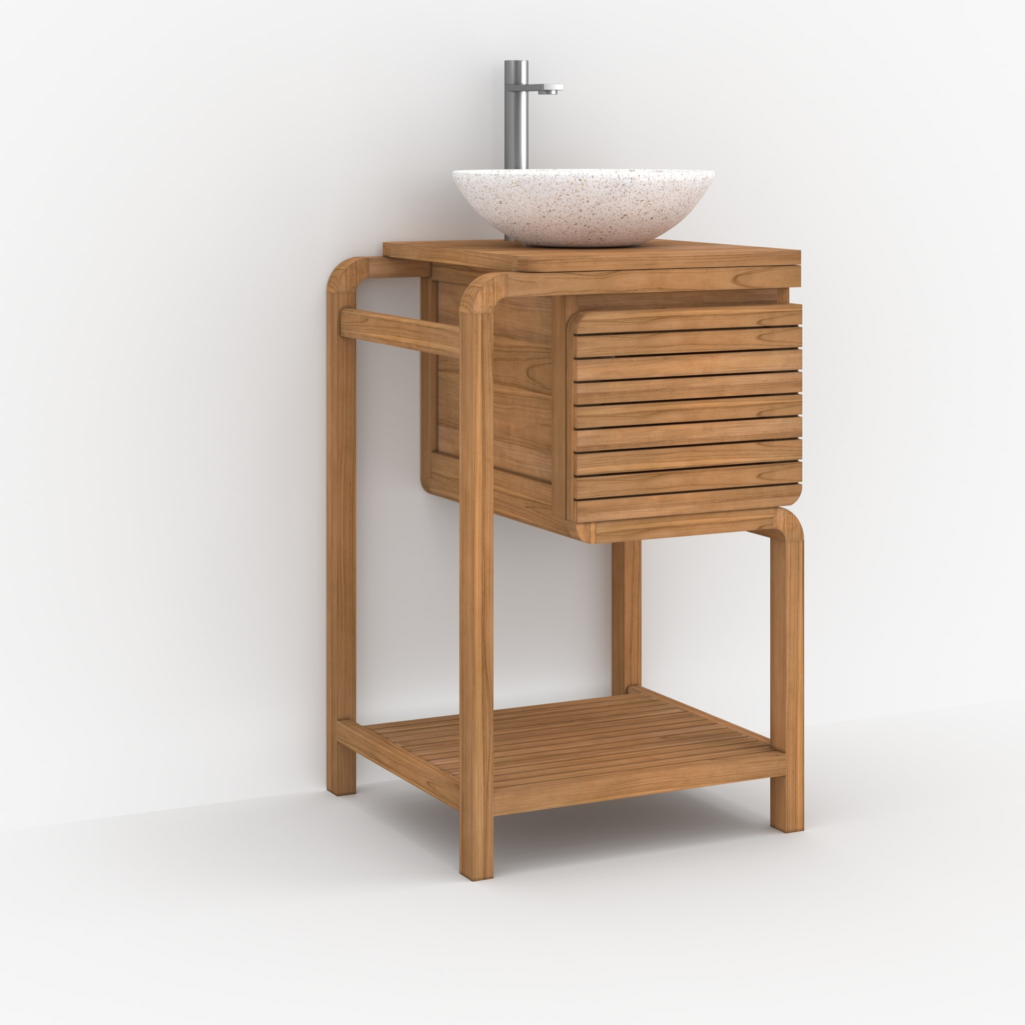 Meuble de salle de bain en bois de teck 50 cm - Lucette