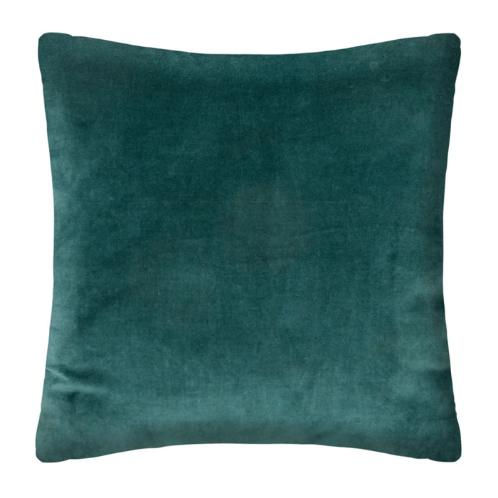 Coussin "Otto" - velours - bleu canard - 55x55 cm