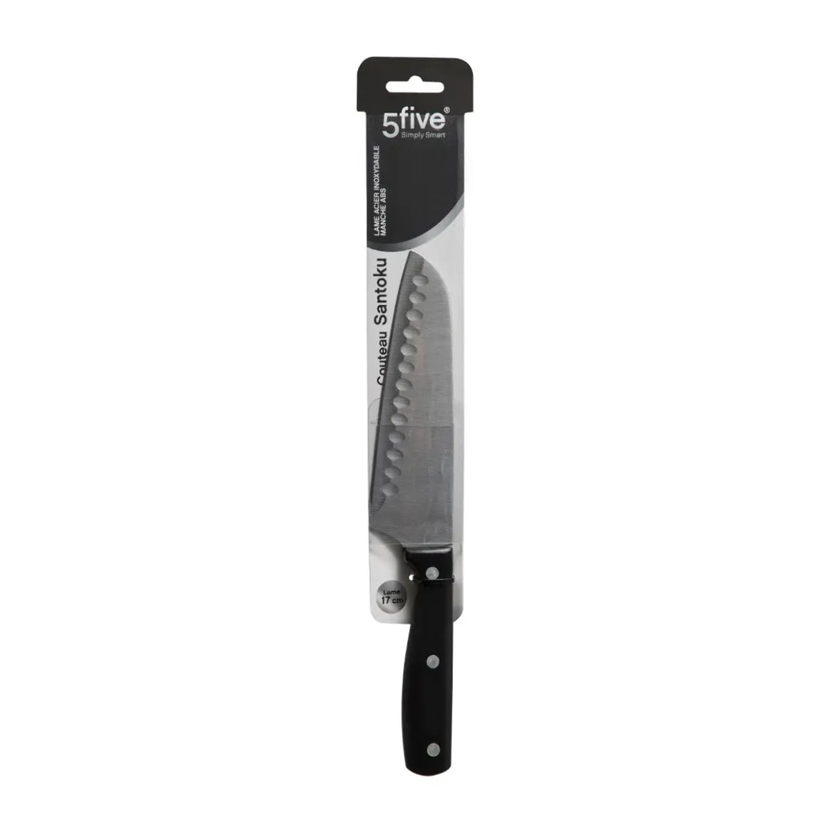 Couteau Santoku inox "Essentiel Black" lame 17cm