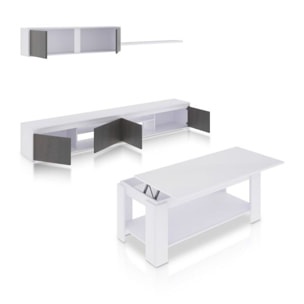 Pack salón con mesa de centro Arlet Plus Blanco Artik (Blanco Mate) - Óxido