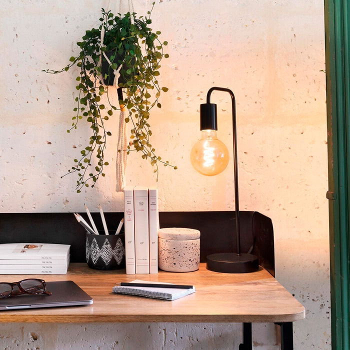 Lámpara sobremesa de metal negro H46 -