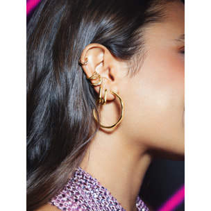 Pendientes Aro Bamboo Baño Oro