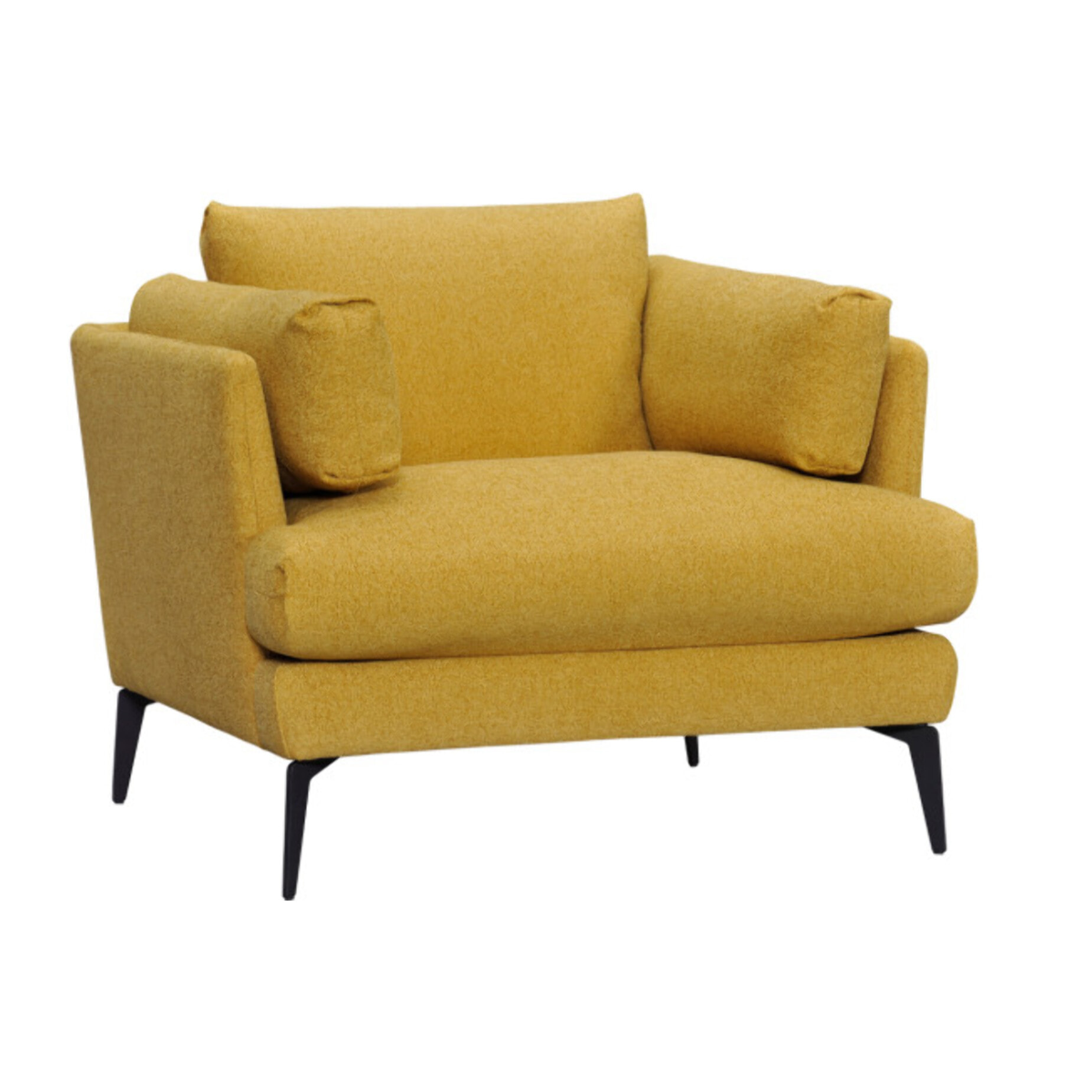 Fauteuil moelleux avec pieds métal noir - DANY