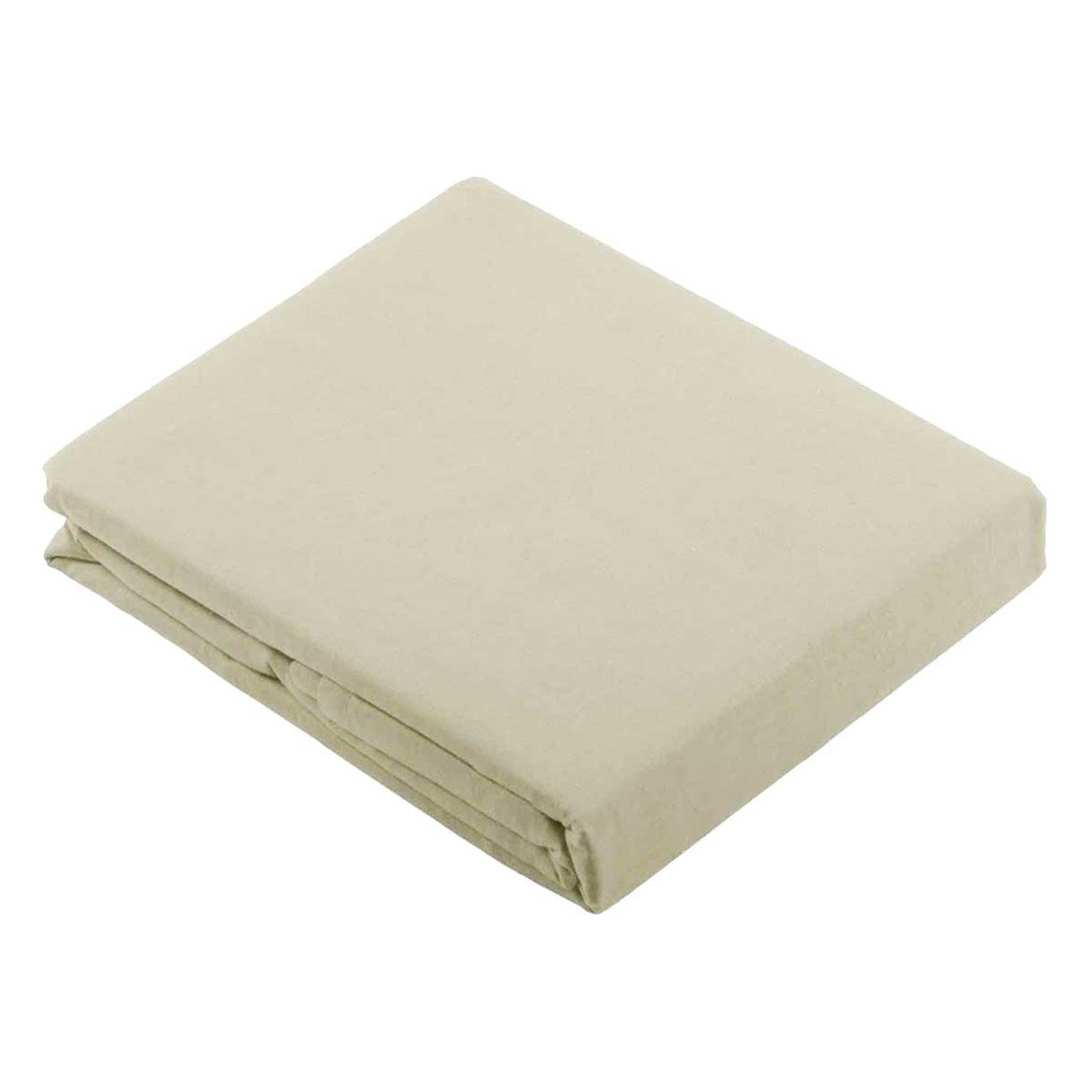 Drap Plat Uni en 100 % Coton - Ecru