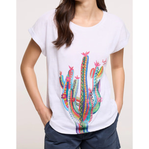 Camiseta Manga Corta Blanca - Cactica