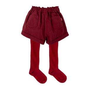 SHORT CON LEOTARDOS GRANATE - Granate