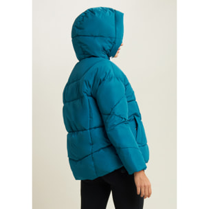 Piumino double-face donna con cappuccio regolabile