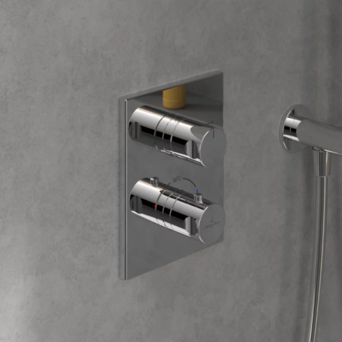 Façade thermostatique 2 voies Universal rectangle Chrome + corps encastré