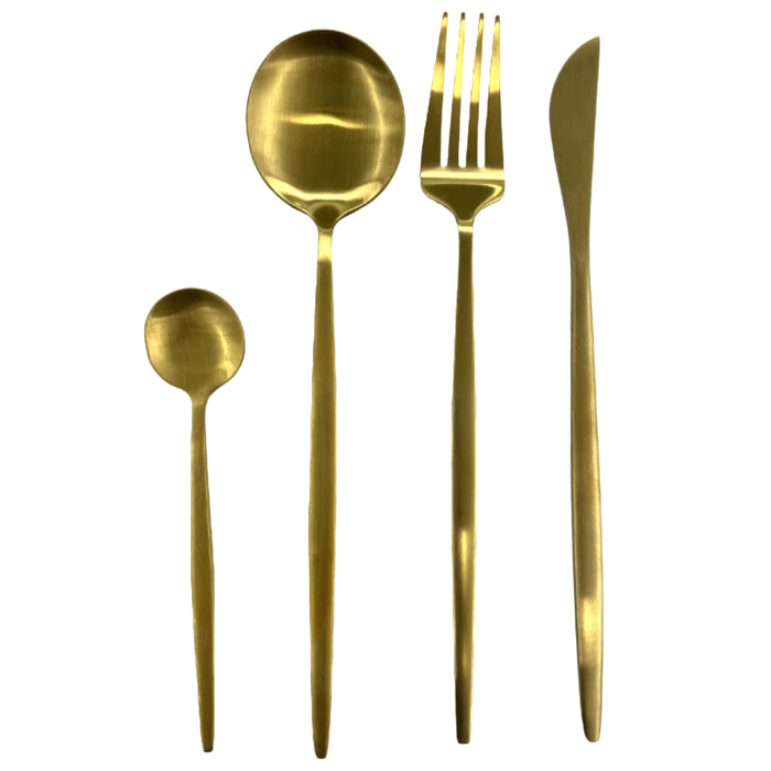 MENAGERE 24 PIECES DORE AURA