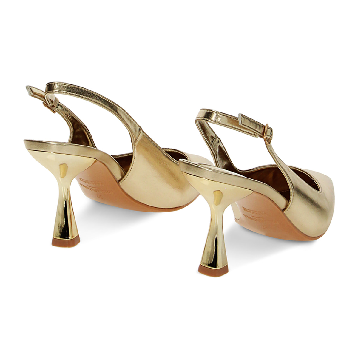 Zapatos de salón Bailarinas dorados laminados