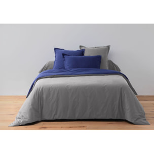 Parure Housse De Couette Bicolore 3pcs 100% coton 57fils Gfonce/bleumarine