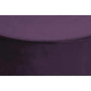 Pouf contenitore Nano in velluto e metallo dorato