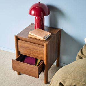 Table de chevet décor bois 2 tiroirs  HARMONY