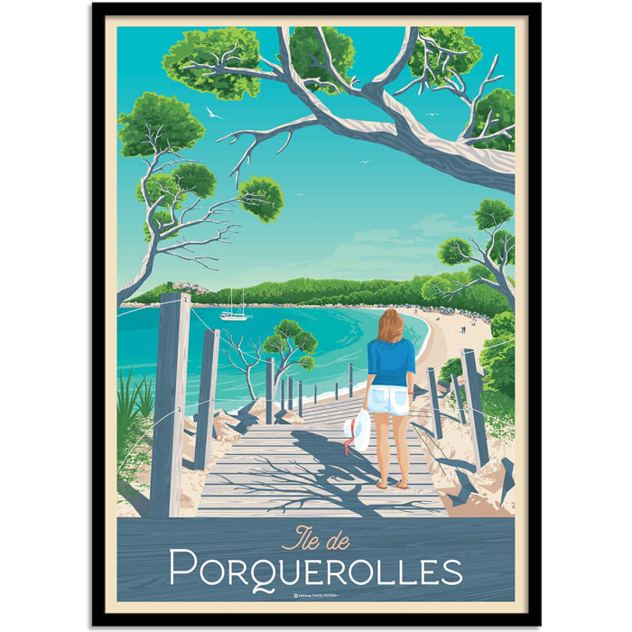 Affiche - Ile de Porquerolles - Olahoop Travel Posters