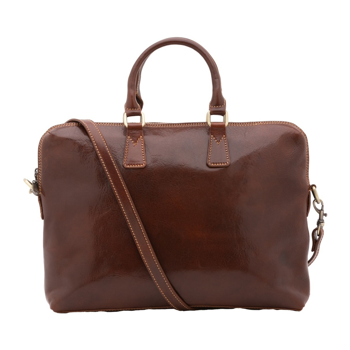 Borsa da lavoro uomo in vera pelle - Modello False - Made in Italy - 37.0 x 27.0 x 6.0 cm
