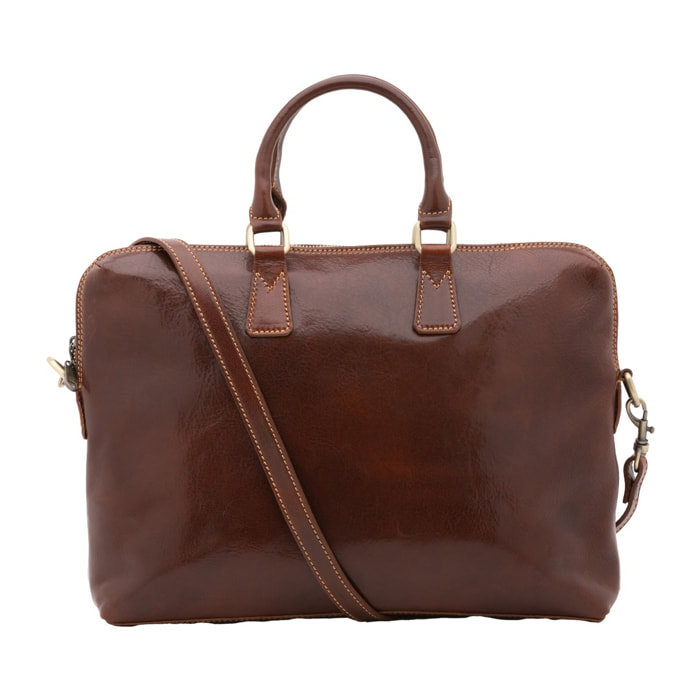 Borsa da lavoro uomo in vera pelle - Modello False - Made in Italy - 37.0 x 27.0 x 6.0 cm