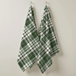 Lot de 2 torchons de cuisine 100% coton Davis Green