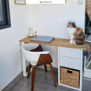 Chaise en cuir synthétique blanc - Piada