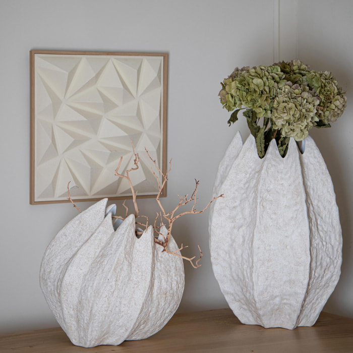 Vaso con righe materiche - 45xH42,5x31,5cm - Pezzi 1 - Bianchi Dino SpA