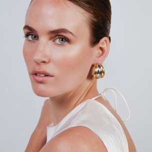 Pendientes Darsean acabado oro 18k y plata