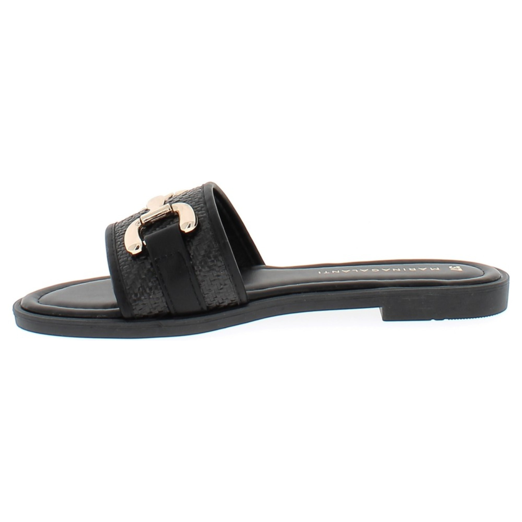 Marina Galanti Scarpe Donna Flat Slippers with Gold Horsebit MG 1E161 Black