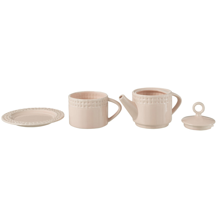 J-Line tasse + théière - céramique - rose