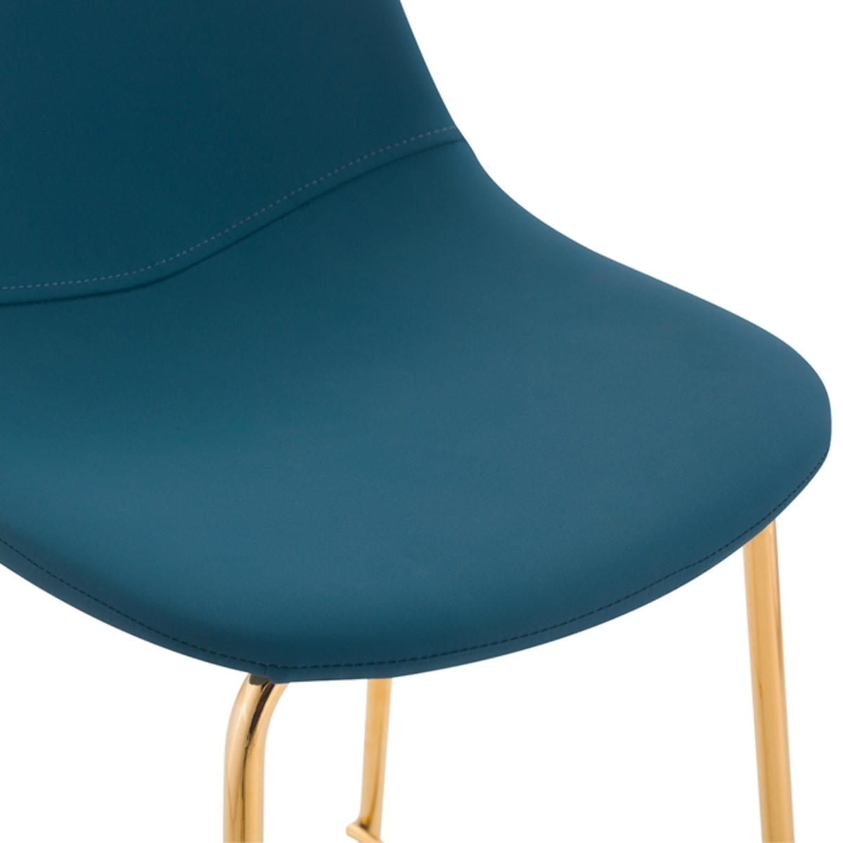 Lot de 2 chaises pour îlot central 65 cm en cuir synthétique bleu - Henrik