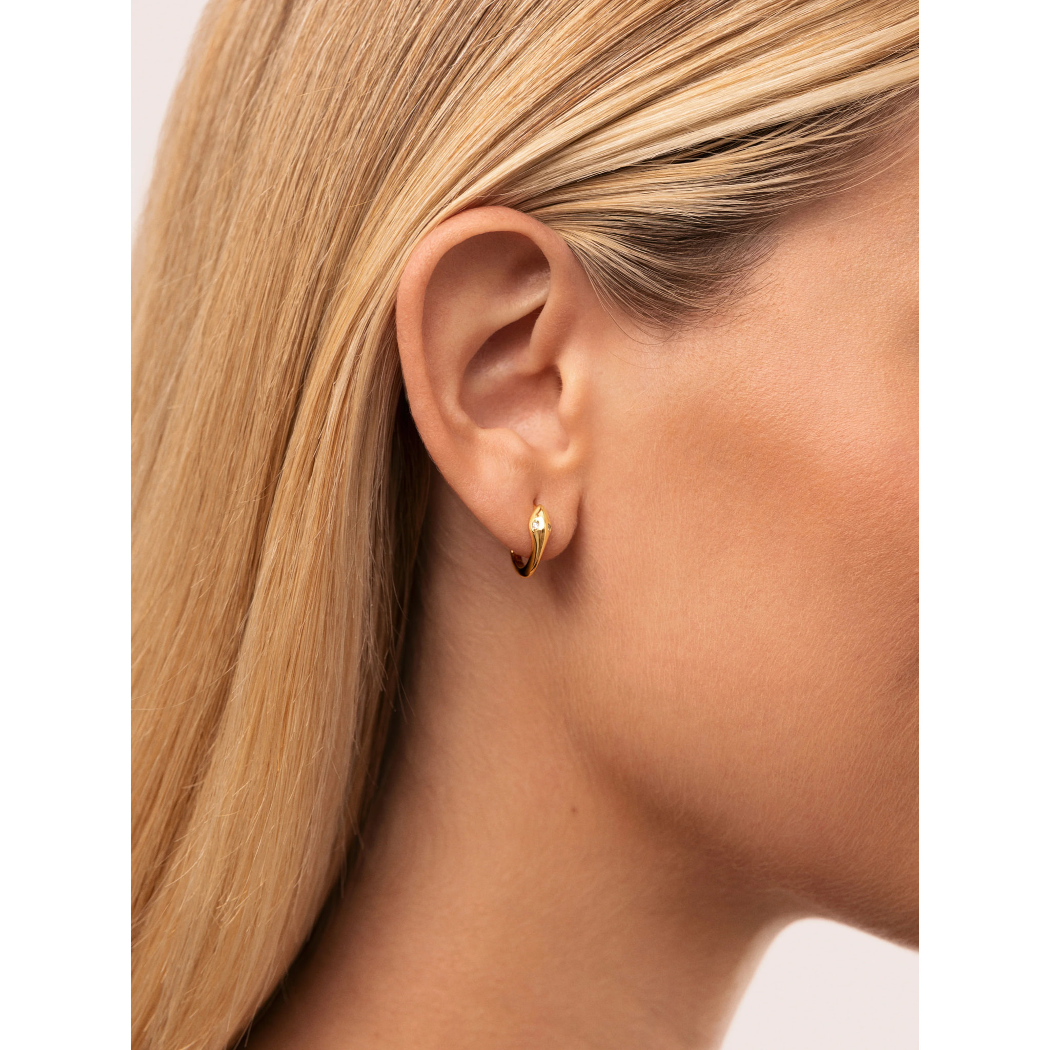 Pendientes Aro Serpiente Baño Oro